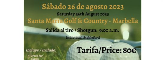 Cartel  Campeonato Golf Benefico 26-08-2023