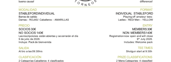 Cartel Torneo Golf 2026